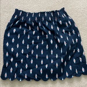 J. Crew Factory Navy and White Mini Skirt
